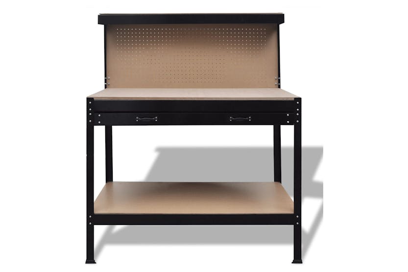 vidaXL 141769 Workbench with Pegboard and Drawer vidaXL 141769 Workbench with Pegboard and Drawer