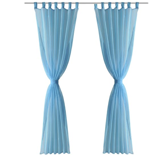 vidaXL 130208 Turquoise Sheer Curtain 140 X 245cm 2 Pcs vidaXL 130208 Turquoise Sheer Curtain 140 X 245cm 2 Pcs