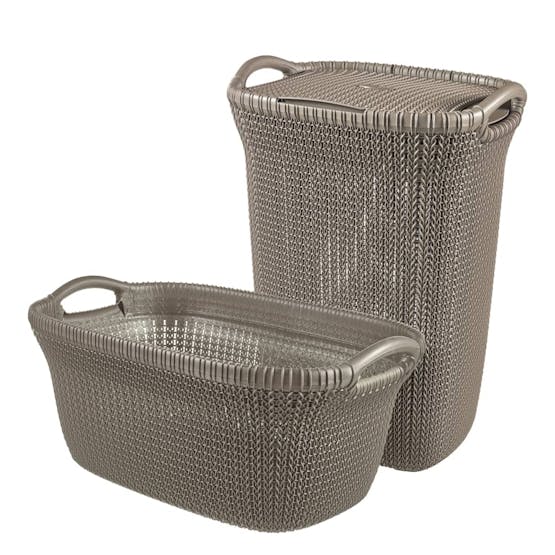 Curver 443839 Laundry Basket Knit 40l Metallic Brown Curver 443839 Laundry Basket Knit 40l Metallic Brown