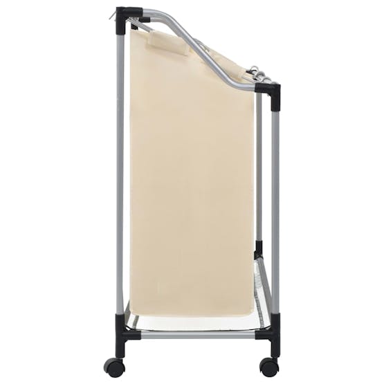 vidaXL 282427 Laundry Sorter With 3 Bags Cream Steel vidaXL 282427 Laundry Sorter With 3 Bags Cream Steel