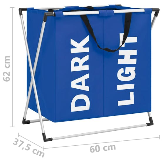 vidaXL 326463 2-section Laundry Sorter Blue vidaXL 326463 2-section Laundry Sorter Blue