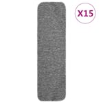 Vidaxl Anti Slip Stair Mats 15 Pcs 75x20 Cm Grey Rectangular Vidaxl Anti Slip Stair Mats 15 Pcs 75x20 Cm Grey Rectangular