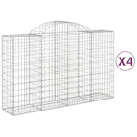vidaXL 3146343 Arched Gabion Baskets 4 Pcs 200x50x120/140cm Galvanised Iron vidaXL 3146343 Arched Gabion Baskets 4 Pcs 200x50x120/140cm Galvanised Iron