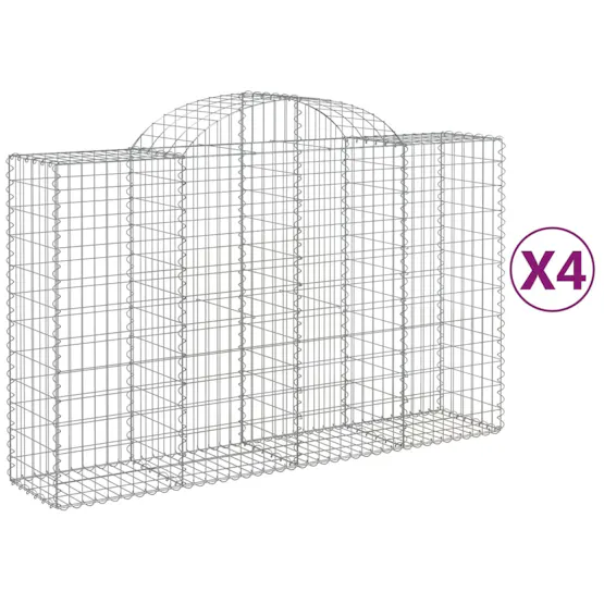 vidaXL 3146343 Arched Gabion Baskets 4 Pcs 200x50x120/140cm Galvanised Iron vidaXL 3146343 Arched Gabion Baskets 4 Pcs 200x50x120/140cm Galvanised Iron