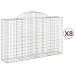 vidaXL 3146347 Arched Gabion Baskets 8 Pcs 200x50x120/140cm Galvanised Iron vidaXL 3146347 Arched Gabion Baskets 8 Pcs 200x50x120/140cm Galvanised Iron