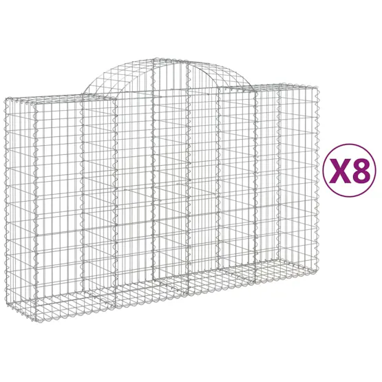 vidaXL 3146347 Arched Gabion Baskets 8 Pcs 200x50x120/140cm Galvanised Iron vidaXL 3146347 Arched Gabion Baskets 8 Pcs 200x50x120/140cm Galvanised Iron