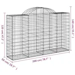 vidaXL 3146347 Arched Gabion Baskets 8 Pcs 200x50x120/140cm Galvanised Iron vidaXL 3146347 Arched Gabion Baskets 8 Pcs 200x50x120/140cm Galvanised Iron