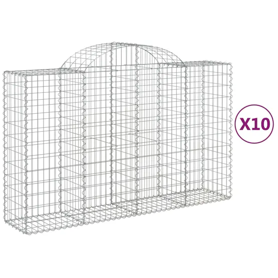 vidaXL 3146349 Arched Gabion Baskets 10 Pcs 200x50x120/140cm Galvanised Iron vidaXL 3146349 Arched Gabion Baskets 10 Pcs 200x50x120/140cm Galvanised Iron