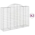 vidaXL 3146362 Arched Gabion Baskets 2 Pcs 200x50x140/160cm Galvanised Iron vidaXL 3146362 Arched Gabion Baskets 2 Pcs 200x50x140/160cm Galvanised Iron