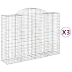 vidaXL 3146363 Arched Gabion Baskets 3 Pcs 200x50x140/160cm Galvanised Iron vidaXL 3146363 Arched Gabion Baskets 3 Pcs 200x50x140/160cm Galvanised Iron