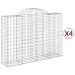 vidaXL 3146364 Arched Gabion Baskets 4 Pcs 200x50x140/160cm Galvanised Iron vidaXL 3146364 Arched Gabion Baskets 4 Pcs 200x50x140/160cm Galvanised Iron