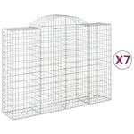 vidaXL 3146367 Arched Gabion Baskets 7 Pcs 200x50x140/160cm Galvanised Iron vidaXL 3146367 Arched Gabion Baskets 7 Pcs 200x50x140/160cm Galvanised Iron