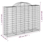 vidaXL 3146367 Arched Gabion Baskets 7 Pcs 200x50x140/160cm Galvanised Iron vidaXL 3146367 Arched Gabion Baskets 7 Pcs 200x50x140/160cm Galvanised Iron
