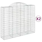 vidaXL 3146383 Arched Gabion Baskets 2 Pcs 200x50x160/180cm Galvanised Iron vidaXL 3146383 Arched Gabion Baskets 2 Pcs 200x50x160/180cm Galvanised Iron