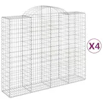 vidaXL 3146385 Arched Gabion Baskets 4 Pcs 200x50x160/180cm Galvanised Iron vidaXL 3146385 Arched Gabion Baskets 4 Pcs 200x50x160/180cm Galvanised Iron