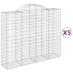 vidaXL 3146386 Arched Gabion Baskets 5 Pcs 200x50x160/180cm Galvanised Iron vidaXL 3146386 Arched Gabion Baskets 5 Pcs 200x50x160/180cm Galvanised Iron