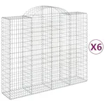 vidaXL 3146387 Arched Gabion Baskets 6 Pcs 200x50x160/180cm Galvanised Iron vidaXL 3146387 Arched Gabion Baskets 6 Pcs 200x50x160/180cm Galvanised Iron