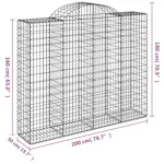 vidaXL 3146387 Arched Gabion Baskets 6 Pcs 200x50x160/180cm Galvanised Iron vidaXL 3146387 Arched Gabion Baskets 6 Pcs 200x50x160/180cm Galvanised Iron