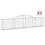 vidaXL 3146485 Arched Gabion Baskets 2 Pcs 300x30x60/80cm Galvanised Iron vidaXL 3146485 Arched Gabion Baskets 2 Pcs 300x30x60/80cm Galvanised Iron