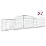 vidaXL 3146490 Arched Gabion Baskets 7 Pcs 300x30x60/80cm Galvanised Iron vidaXL 3146490 Arched Gabion Baskets 7 Pcs 300x30x60/80cm Galvanised Iron