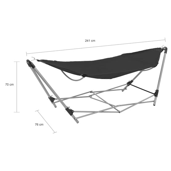 vidaXL 44365 Hammock With Foldable Stand Black vidaXL 44365 Hammock With Foldable Stand Black