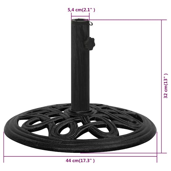 vidaXL 317768 Umbrella Base Black 44x44x32cm Cast Iron vidaXL 317768 Umbrella Base Black 44x44x32cm Cast Iron