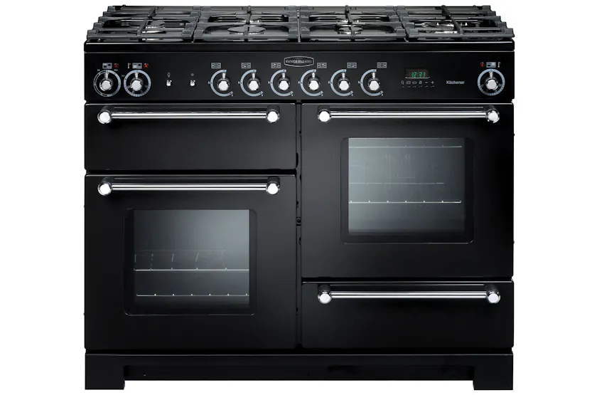 Rangemaster Kitchener 110cm Dual Fuel Range Cooker | KCH110DFFBL/C | Black Rangemaster Kitchener 110cm Dual Fuel Range Cooker | KCH110DFFBL/C | Black