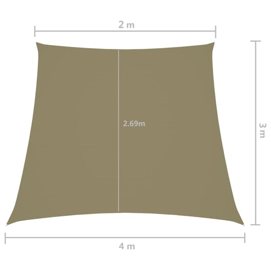 vidaXL 135186 Sunshade Sail Oxford Fabric Trapezium 2/4x3 M Beige vidaXL 135186 Sunshade Sail Oxford Fabric Trapezium 2/4x3 M Beige