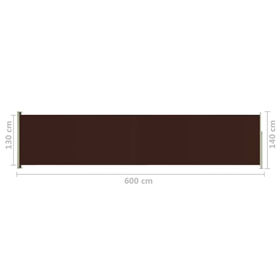 vidaXL 317957 Patio Retractable Side Awning 140x600cm Brown vidaXL 317957 Patio Retractable Side Awning 140x600cm Brown