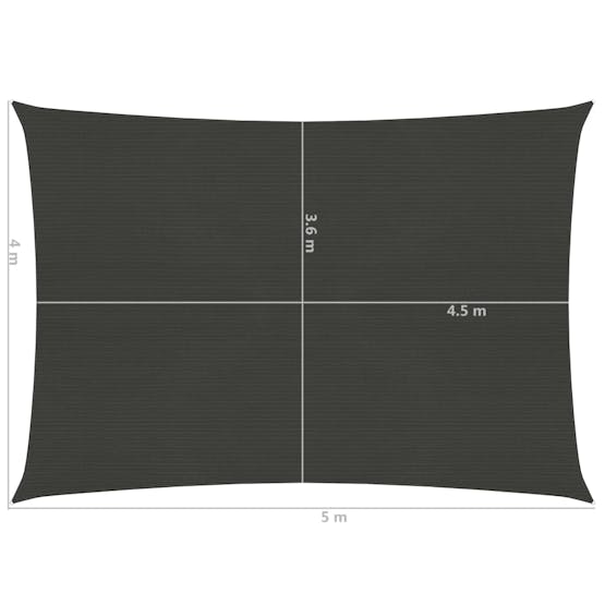 vidaXL 311078 Sunshade Sail 160 G/m² Anthracite 4x5 M Hdpe vidaXL 311078 Sunshade Sail 160 G/m² Anthracite 4x5 M Hdpe