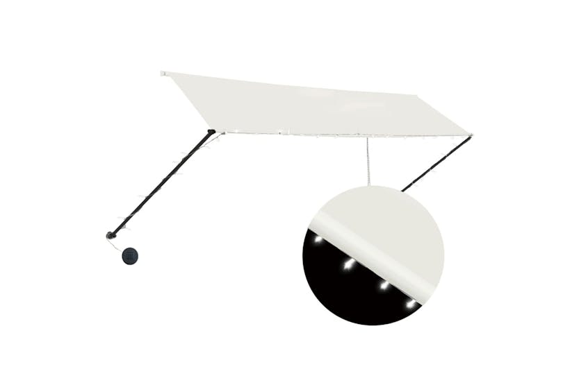 vidaXL 145926 Retractable Awning With Led 350x150cm Cream vidaXL 145926 Retractable Awning With Led 350x150cm Cream