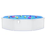 Vidaxl Swimming Pool With Steel Wall Round 550x120 Cm White Vidaxl Swimming Pool With Steel Wall Round 550x120 Cm White