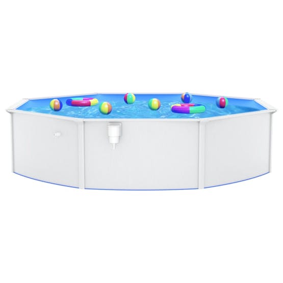 Vidaxl Swimming Pool With Steel Wall Round 550x120 Cm White Vidaxl Swimming Pool With Steel Wall Round 550x120 Cm White
