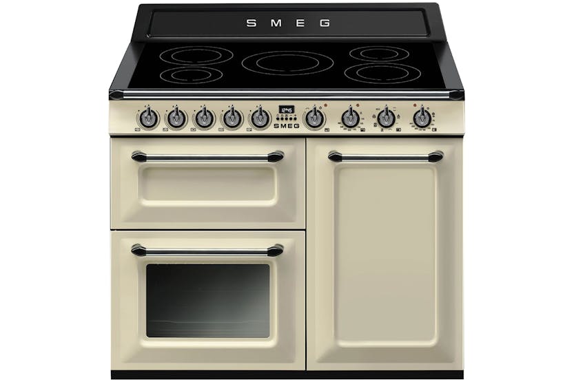 Smeg 100cm Victoria Electric Cooker with Induction Hob | TR103IP2 | Cream Smeg 100cm Victoria Electric Cooker with Induction Hob | TR103IP2 | Cream