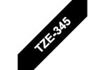 Brother TZe-345 Labelling Tape Cassette White On Black 18mm Brother TZe-345 Labelling Tape Cassette White On Black 18mm