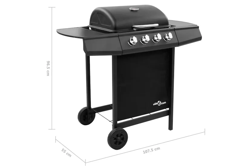 vidaXL 3053622 Gas Bbq Grill With 4 Burners Black vidaXL 3053622 Gas Bbq Grill With 4 Burners Black