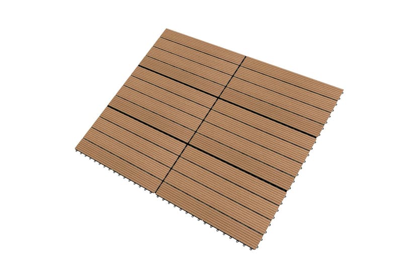 vidaXL 149028 Decking Tiles 6 Pcs Wpc 60x30cm 1.08 M2 Brown vidaXL 149028 Decking Tiles 6 Pcs Wpc 60x30cm 1.08 M2 Brown
