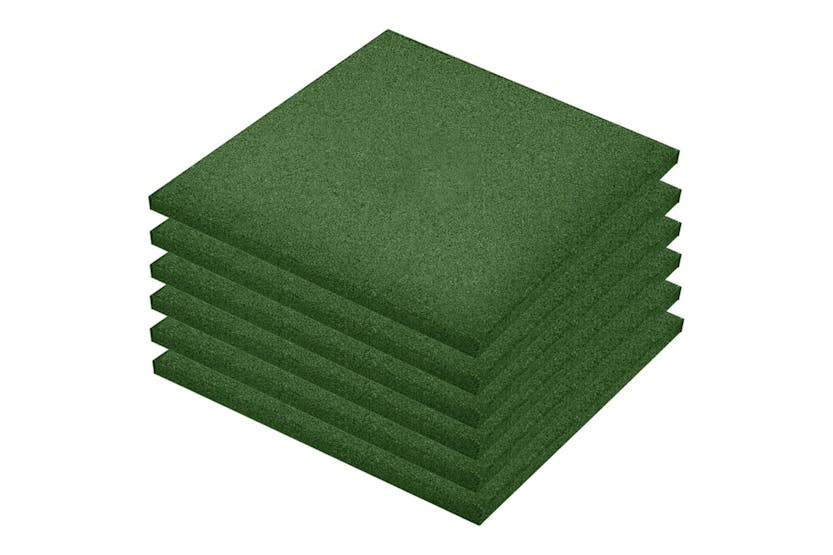 vidaXL 92321 Fall Protection Tiles 6 Pcs Rubber 50x50x3cm G vidaXL 92321 Fall Protection Tiles 6 Pcs Rubber 50x50x3cm G