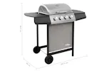 vidaXL 3053624 Gas Bbq Grill With 4 Burners Black And Silver vidaXL 3053624 Gas Bbq Grill With 4 Burners Black And Silver