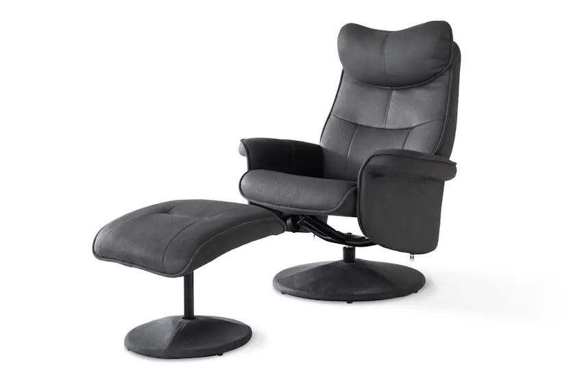 Levi Recliner with Footstool | Slate Levi Recliner with Footstool | Slate