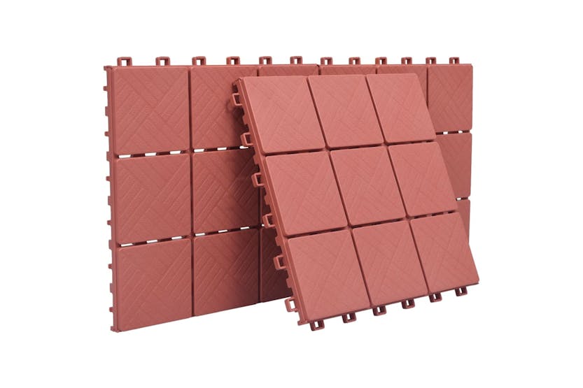 vidaXL 48230 Decking Tiles 10 Pcs Red 30.5x30.5cm Plastic vidaXL 48230 Decking Tiles 10 Pcs Red 30.5x30.5cm Plastic