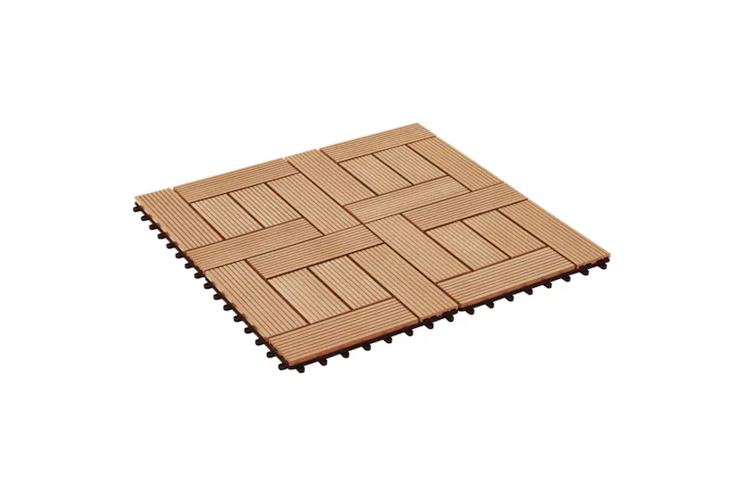 vidaXL 277804 22 Pcs Decking Tiles 30x30cm 2 Sqm Wpc Teak C vidaXL 277804 22 Pcs Decking Tiles 30x30cm 2 Sqm Wpc Teak C