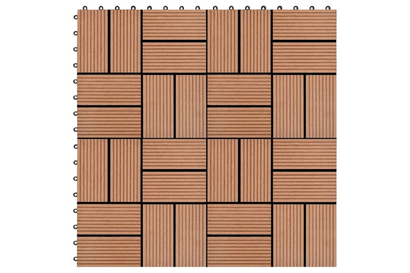 vidaXL 277806 22 Pcs Decking Tiles 30x30cm 2 Sqm Wpc Brown vidaXL 277806 22 Pcs Decking Tiles 30x30cm 2 Sqm Wpc Brown