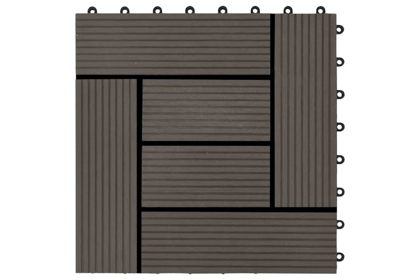 vidaXL 45028 11 Pcs Decking Tiles Wpc 30x30cm 1 Sqm Dark Br vidaXL 45028 11 Pcs Decking Tiles Wpc 30x30cm 1 Sqm Dark Br