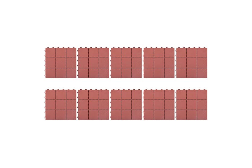 vidaXL 48230 Decking Tiles 10 Pcs Red 30.5x30.5cm Plastic vidaXL 48230 Decking Tiles 10 Pcs Red 30.5x30.5cm Plastic
