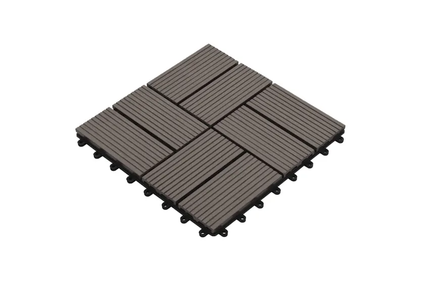 vidaXL 277810 22 Pcs Decking Tiles 30x30cm 2 Sqm Wpc Dark B vidaXL 277810 22 Pcs Decking Tiles 30x30cm 2 Sqm Wpc Dark B