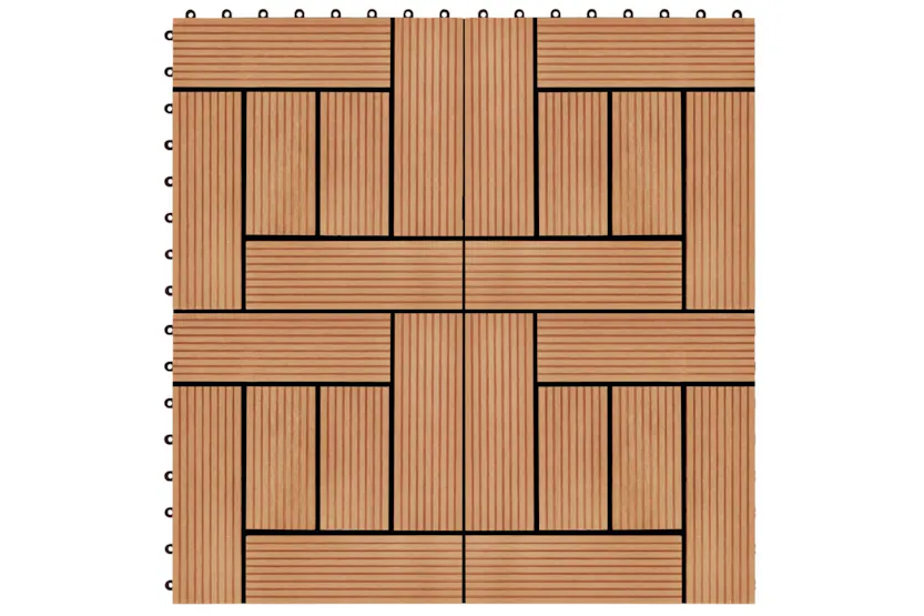vidaXL 277804 22 Pcs Decking Tiles 30x30cm 2 Sqm Wpc Teak C vidaXL 277804 22 Pcs Decking Tiles 30x30cm 2 Sqm Wpc Teak C