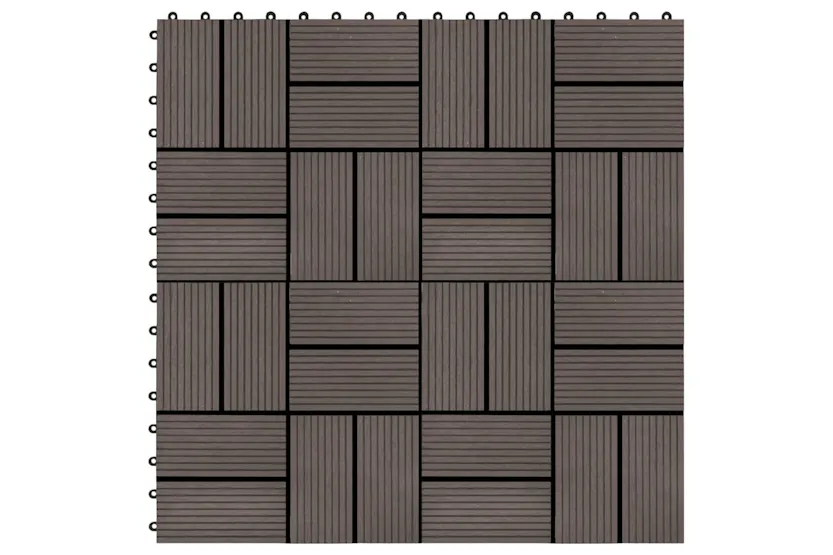 vidaXL 277810 22 Pcs Decking Tiles 30x30cm 2 Sqm Wpc Dark B vidaXL 277810 22 Pcs Decking Tiles 30x30cm 2 Sqm Wpc Dark B