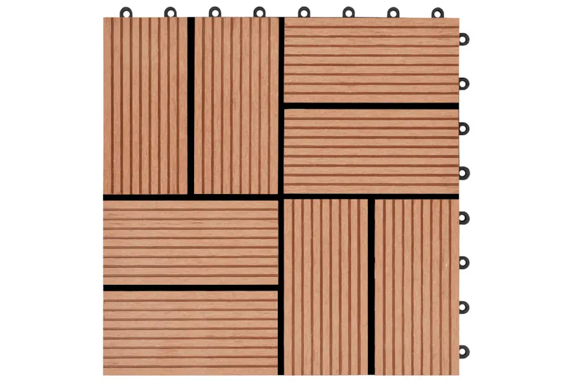 vidaXL 277809 22 Pcs Decking Tiles 30x30cm 2 Sqm Wpc Teak C vidaXL 277809 22 Pcs Decking Tiles 30x30cm 2 Sqm Wpc Teak C