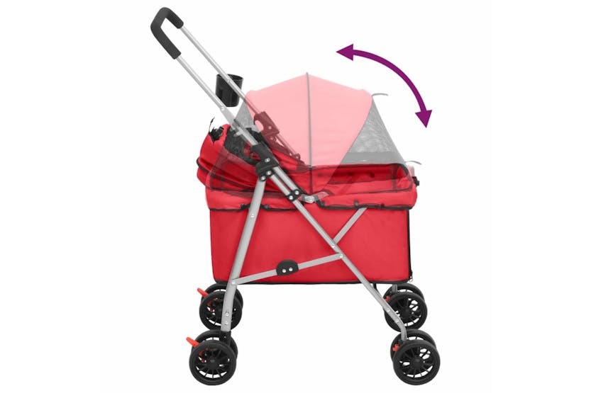 vidaXL 172199 Folding Dog Stroller Red 76x50x100cm Oxford F vidaXL 172199 Folding Dog Stroller Red 76x50x100cm Oxford F
